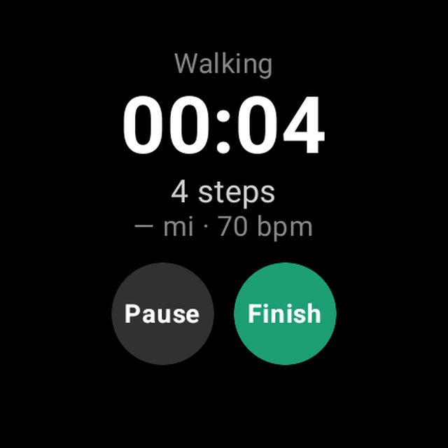 Time, steps and distance while you walk.