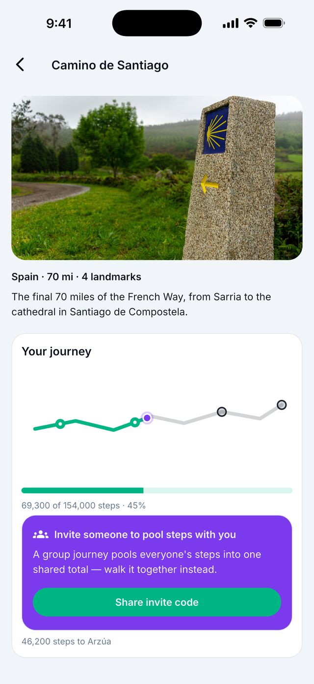 Your spot on the route moves as you walk.